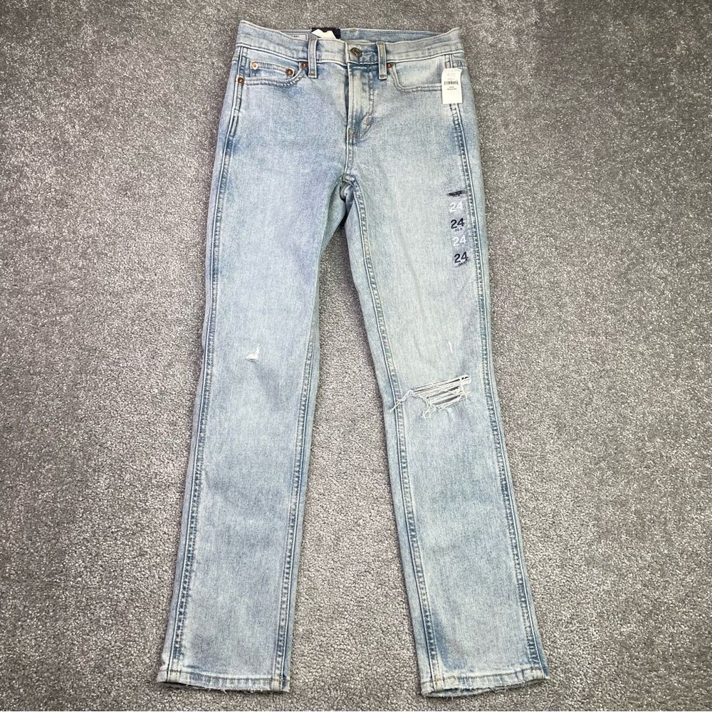 Gap Jeans Women's 24 Blue Vintage Slim Skinny Mid-Rise Light Wash Ripped